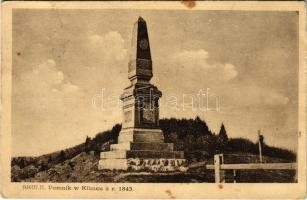 1939 Skole, Pomnik w Klimcu z r. 1843 / monument (fl)