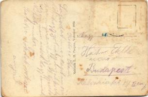 Vukovár, Vukovar; Kralja Petra ulica / utca, Arnold Bier üzlete / street view with shops (kopott sar...