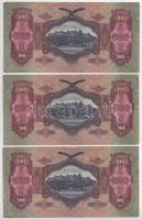 1930. 100P (3x) sorszámkövetők "E 921 055179 - E 921 055181" T:F erős papír
Adamo P17