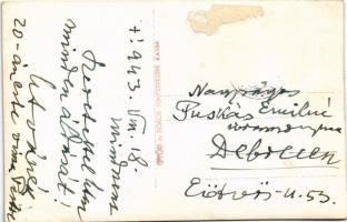 1943 Kassa, Kosice; utca, üzletek / street view, shops. Győri és Boros photo (EB)