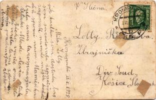 1928 Korompa, Krompach, Krompachy; Zupná nemocnica / Vasgyári kórház / hospital (szakadás / tear)