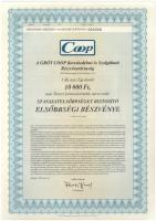 Budapest 1999. "Grót Coop Kereskedelmi és Szolgáltató Részvénytársaság" 10.000Ft-ról, kitö...