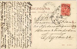 1914 Bedzin, Kosciól, Ruiny Zamku / church, castle ruins (EB)