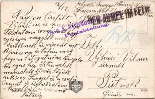 1916 Kraków, Krakkau, Krakkó; Ulica Slawkowska / street, tram, shop (EK)