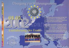 Németország 2002. 10€ Ag "Az Euro bevezetése" nagyalakú emlékíven elsőnapi bélye...
