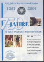 Németország 2001. 10M Ag "Katharinenkloster" nagyalakú emlékíven elsőnapi bélyegzős bélyeg-kisívvel T:BU