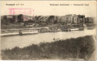 Przemysl, Wybrzeze Kosciuszki / quay + &quot;K.k. Landsturmbesatzungskompagnie Nr. II. Przemysl&quot; (EK)