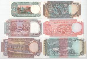 India DN (1970-2003) 5R-100R (6xklf) T:XF-F szép papír, mindegyiken tűlyukak
India ND (1970-2003) 5...