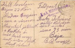 1915 Trzebinia, Tchebin (Galizien); Dworzec kolejowy / Bahnhof / railway station (worn corners) + &q...
