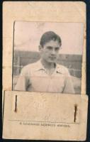 1938 fényképes futballista igazolvány, Budapesti Labdarúgók Alszövetsége, Rihó Rezső, a BTK játékosa részére, törésnyommal