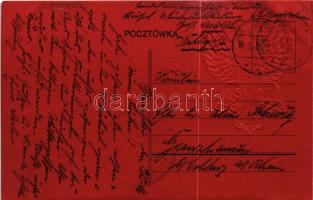 1916 Polnischer Adler / Polish coat of arms - embossed / Lengyel címeres sas - dombornyomott (EK)