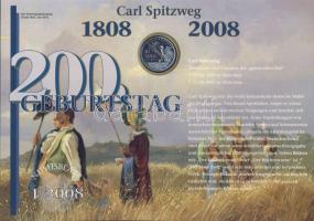 Németország 2008. 10€ Ag "Karl Spitzweg" nagyalakú emlékíven elsőnapi bélyegzős ...