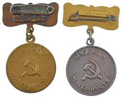 Szovjetunió 1944. "Anyasági Érem I. és II. osztálya" zománcozott Ag és sárgaréz kitüntetés...