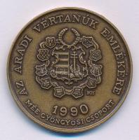 Bognár György (1944-) 1990. "MÉE Gyöngyösi Csoport - Aradi Vértanúk / Aulich Lajos" bronz ...