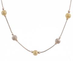 Ezüst(Ag) golyós nyaklánc, jelzett, h: 42 cm, nettó: 6,4 g