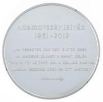 Kiss György (1943-2016) 2012. "Adamovszky István 1951-2012" ezüstözött fém emlékérem díszt...