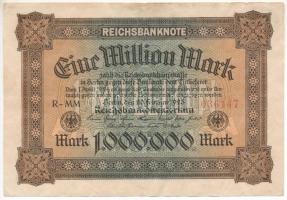 Németország / Weimari Köztársaság 1923. 1.000.000M T:F beszakadás, de erős papír Germany / Weimar Republic 1923. 1.000.000 Mark C:F tear, but strong paper
