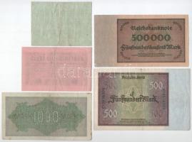 Németország / Weimari Köztársaság 1922-1923. 5db-os bankjegytétel T:F,VG közte erős papír
Germany /...