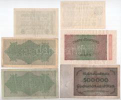 Németország / Weimari Köztársaság 1922-1923. 6db-os bankjegytétel T:F,VG közte erős papír
Germany /...