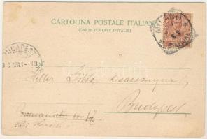 1903 Milano, Il Duomo. Mondo Umoristico, Cura Miracolosa. H. Guggenheim & Co. / Art Nouveau mont...