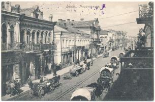 1916 Lutsk, Luck; Hauptstrasse / main street, shops + "K.u.K. 4. Armee-Etappenkommando Platzkommando" (EK)