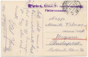 1916 Lutsk, Luck; Hauptstrasse / main street, shops + "K.u.K. 4. Armee-Etappenkommando Platzkom...