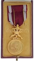Belgium ~1900. "A Koronarend Bátorsági Medálja, I. osztály" aranyozott kitüntetés eredeti ...