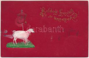 1902 Boldog Húsvéti Ünnepeket! Dombornyomott bárány / Easter greeting, embossed lamb