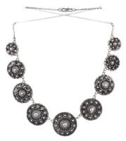 Ezüst(Ag) nyakék, jelzett, h: 48 cm, nettó: 37,8 g