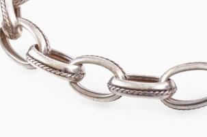 Ezüst(Ag) karkötő, jelzett, h: 18 cm, nettó: 20 g