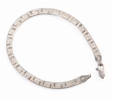 Ezüst(Ag) lapos kígyó karkötő, jelzett, sérült kapocs, h: 18 cm, nettó: 4,3 g