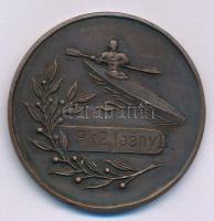 ~1950. "Csepel Munkás Testedző Kör" kétoldalas bronz díjérem (39mm) T:XF patina