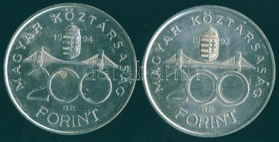 1993-94. 200Ft Ag "MNB" + "Deák" T:BU,2