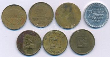 7db-os Shell és MOL zsetonból álló tétel, közte "Shell / Szputnyik" T:XF,VF