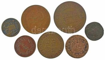 7db-os vegyes régi játékpénzből és számolózsetonból álló tétel T:XF-F