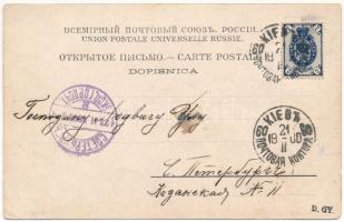 1900 Kiev, Kiew, Kyiv; University, Andriyivsky mountain, Kyiv-Pechersk Lavra monastery, Bohdan Khmel...