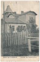 1915 Berehomet, Berhomet pe Siret, Berhometh (Bukovina, Bucovina, Bukowina); Gebäude des Fostverwalters / forest managers building, forestry + K.u.K. Zensurkommission in Czernowitz (EB)