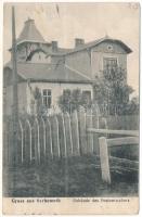 1915 Berehomet, Berhomet pe Siret, Berhometh (Bukovina, Bucovina, Bukowina); Gebäude des Fostverwalters / forest manager&#039;s building, forestry + &quot;K.u.K. Zensurkommission in Czernowitz&quot; (EB)