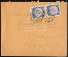 1923 Budapest helyi levél 2 x Koronás Madonna 200K bélyeggel bérmentesítve