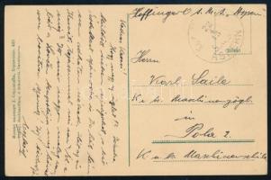 1915 Tábori posta képeslap S.M.S. ASPERN