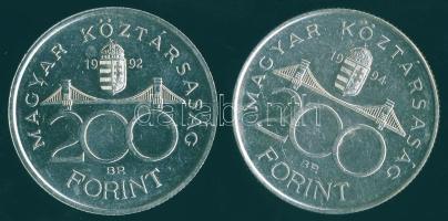 1992-94. 200Ft Ag "MNB" + "Deák" T:BU,2