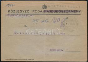 1945 (5. díjszabás) Távolsági levél 120P készpénzes bérmentesítéssel