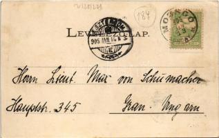 1905 Mozsgó (Szigetvár), Biedermann kastély, belső. Fénynomat Divald műintézetéből Art Nouveau, flor...