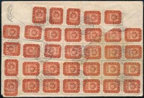 1946 (21. díjszabás) Levél 38 db bélyeggel SZEREMLE - Kunszentmiklós, 2 bélyeg hiányzik? (2 bélyeg sérült / 2 stamps damaged)
