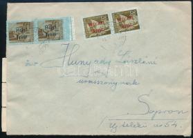 1946 (16. díjszabás) Levél 34 db bélyeggel Keszthelyről Sopronba