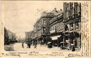 1904 Miskolc, Széchenyi utca, Grand Hotel Seper szálloda, Fonciere Pesti Biztosító Intézet fiókja, piac, üzletek (fl)