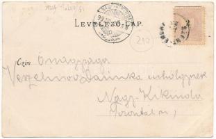 1899 (Vorläufer) Szentendre, Szent-Endre; vasútállomás, vonat, Szerb templom, látkép. Divald Károly ...