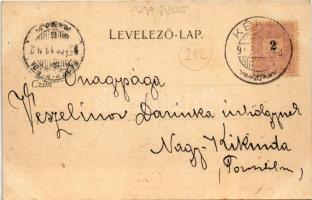 1899 (Vorläufer) Balassagyarmat, Fő utca, temlom, Magyar Király szálloda, étterem és kávéház. Darvai...