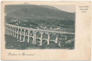 1920 Borovnica, Borovniski zelezniski most / railway bridge, viaduct (dismantled by 1950) (EK)
