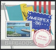 1986 Ameripex bélyegkiállítás, 100 éves New York-i szabadságszobor blokk Mi 21